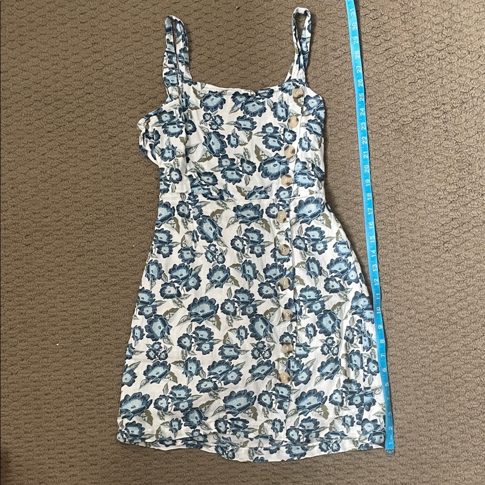 Blue Rock and Roll Floral Sundress with Buttons - Picture 3 of 5